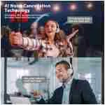 Bluetooth Headset V5.3, Wireless Headset with Microphone for PC, 45Hrs Talk Time Wireless Headphones Noise Canceling with USB Dongle & Mute for... - 图片 2