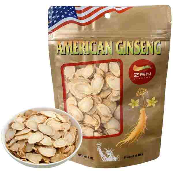 1 Bag of American Wisconsin Ginseng Slices (4oz/Bag) 西洋参/花旗参 Panax Ginseng. Boosts Body Immunity, Energy & Stamina for Man & Women