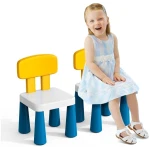 2 Pcs Plastic Toddler Chairs: Kids Chair for Table Birthday Gifts Step Stool Lightweight Indoor Outdoor School Playroom Nursery Beach Camping Activity Small Chair for Kids Boys...