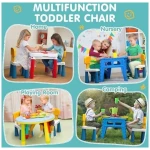 2 Pcs Plastic Toddler Chairs: Kids Chair for Table Birthday Gifts Step Stool Lightweight Indoor Outdoor School Playroom Nursery Beach Camping Activity Small Chair for Kids Boys...
