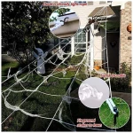 200" Halloween Spider Web + 59" Giant Spider Decorations Fake Spider with Triangular Huge Spider Web for Indoor Outdoor Halloween Decorations Yard Home Costumes Parties Haunted...
