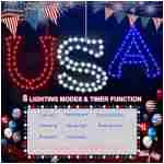 3 Pack 4th of July Window Lights Decorations, 138 LEDs "USA" Sign Memorial Day Decorations Window Silhouette for Independence Day Holiday Indoor Outdoor Tree Wall Door Window...