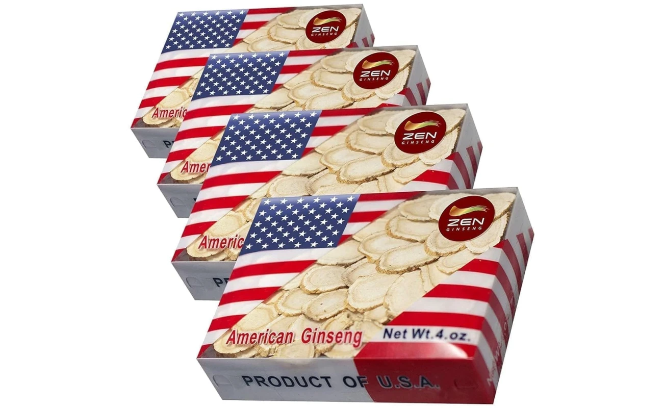 4 Boxes of Hand Selected American Wisconsin Ginseng Slice (16 Oz.) Boost Your Immune System Fast. 西洋参片/花旗参片 (4安4胶盒)