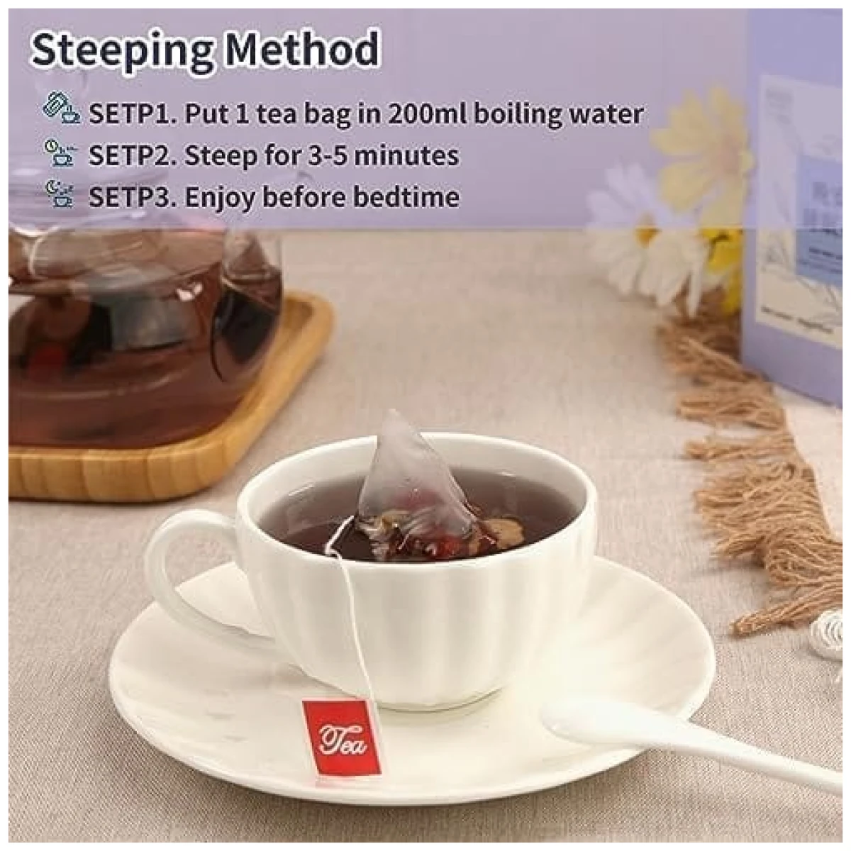 DOZO Good Night Sleep Tea Poria Cocos Sour Jujube Kernel Tea 8.8oz/250g(30bags) Jujube Goji Berry Gardenia Combined Herbal Tea Soothe the nerves and help sleep wellness 酸枣仁茯苓百合...