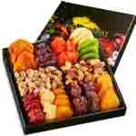 Dried Fruit & Nuts Gift Basket Arrangement Platter, Gourmet Food Snack Box, For Fathers Day, Birthday Care Package, Healthy Kosher - Her Him - 12 Snackberry Assortment (Single)