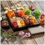 Dried Fruit & Nuts Gift Basket Arrangement Platter, Gourmet Food Snack Box, For Fathers Day, Birthday Care Package, Healthy Kosher - Her Him - 12 Snackberry Assortment (Single)