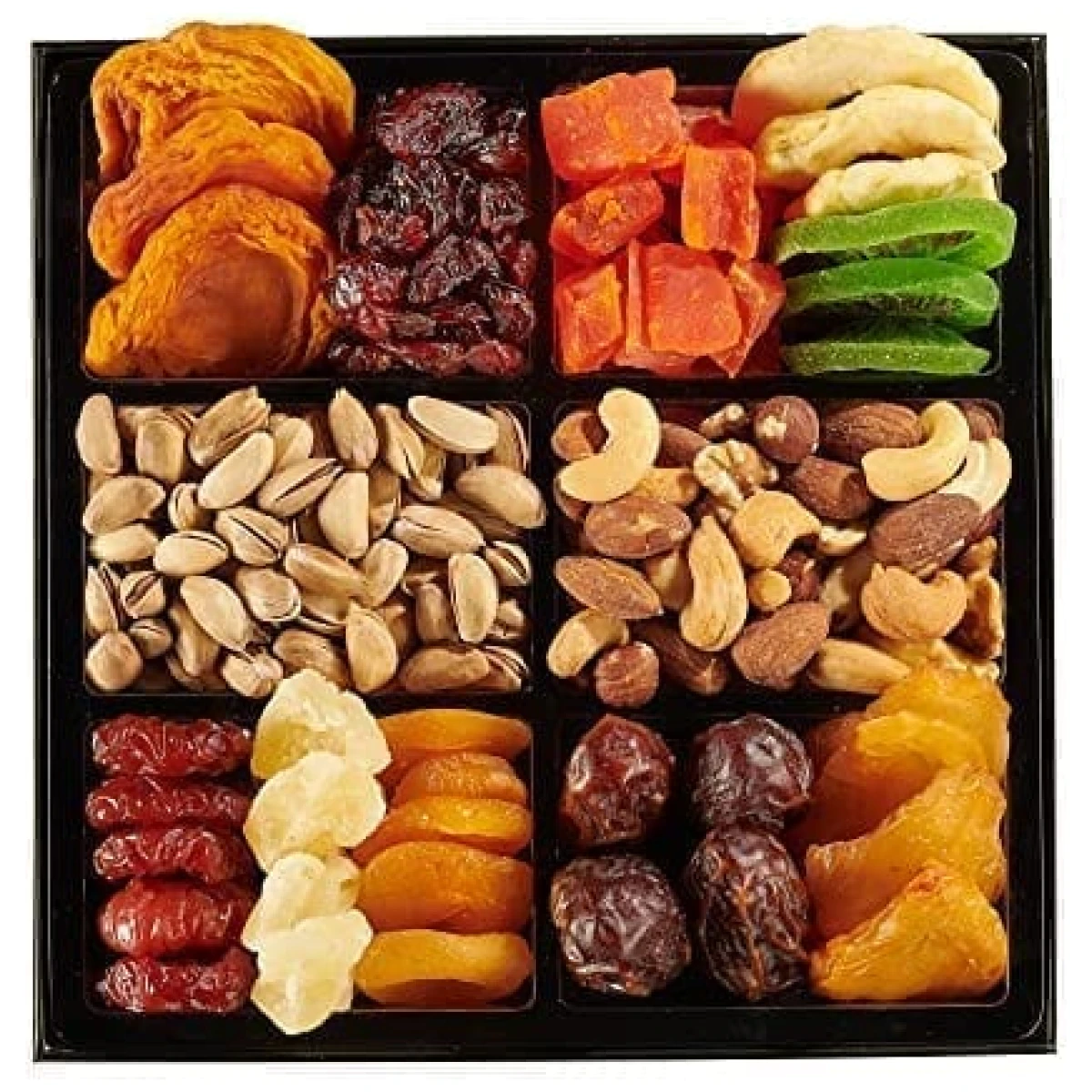 Dried Fruit & Nuts Gift Basket Arrangement Platter, Gourmet Food Snack Box, For Fathers Day, Birthday Care Package, Healthy Kosher - Her Him - 12 Snackberry Assortment (Single)