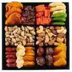 Dried Fruit & Nuts Gift Basket Arrangement Platter, Gourmet Food Snack Box, For Fathers Day, Birthday Care Package, Healthy Kosher - Her Him - 12 Snackberry Assortment (Single)