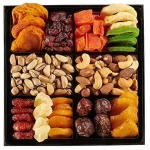 Dried Fruit & Nuts Gift Basket Arrangement Platter, Gourmet Food Snack Box, For Fathers Day, Birthday Care Package, Healthy Kosher - Her Him - 12 Snackberry Assortment (Single)