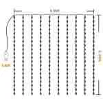 Fairy Curtain Lights - 16-Color Changing String Lights with Remote, 4 Lighting Modes, Ideal for Christmas, Weddings, Parties, Room Decor - Rainbow Backdrop