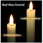 Flameless Candles with Remote: 8 Pack Battery Operated Window Candles 9.6" Real Wax LED Flickering Flameless Taper Candles 3D Wick Lights Halloween Christmas Wedding Birthday...
