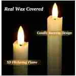 Flameless Candles with Remote: 8 Pack Battery Operated Window Candles 9.6" Real Wax LED Flickering Flameless Taper Candles 3D Wick Lights Halloween Christmas Wedding Birthday...