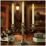Flameless Candles with Remote: 8 Pack Battery Operated Window Candles 9.6" Real Wax LED Flickering Flameless Taper Candles 3D Wick Lights Halloween Christmas Wedding Birthday...