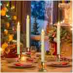 Flameless Candles with Remote: 8 Pack Battery Operated Window Candles 9.6" Real Wax LED Flickering Flameless Taper Candles 3D Wick Lights Halloween Christmas Wedding Birthday...