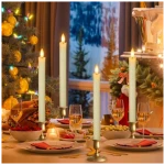 Flameless Candles with Remote: 8 Pack Battery Operated Window Candles 9.6" Real Wax LED Flickering Flameless Taper Candles 3D Wick Lights Halloween Christmas Wedding Birthday...