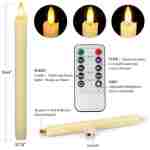 Flameless Candles with Remote: 8 Pack Battery Operated Window Candles 9.6" Real Wax LED Flickering Flameless Taper Candles 3D Wick Lights Halloween Christmas Wedding Birthday...