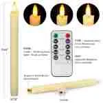 Flameless Candles with Remote: 8 Pack Battery Operated Window Candles 9.6" Real Wax LED Flickering Flameless Taper Candles 3D Wick Lights Halloween Christmas Wedding Birthday...