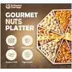 Gourmet Mixed Nuts Gift Basket Mixed Nuts Gift Basket | XL 2 LB Platter Includes 8 Assortments of Premium Nuts - Sleek Bamboo Wood Reusable Platter, Kosher