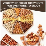 Gourmet Mixed Nuts Gift Basket Mixed Nuts Gift Basket | XL 2 LB Platter Includes 8 Assortments of Premium Nuts - Sleek Bamboo Wood Reusable Platter, Kosher
