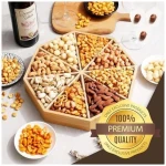 Gourmet Mixed Nuts Gift Basket Mixed Nuts Gift Basket | XL 2 LB Platter Includes 8 Assortments of Premium Nuts - Sleek Bamboo Wood Reusable Platter, Kosher