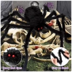 Halloween Decorations Spider Webs: Halloween Spider Web Lights 135 LED Purple Lights 59" Giant Spider Scary Halloween Decorations Outdoor Indoor for Party Garden Home Costumes...