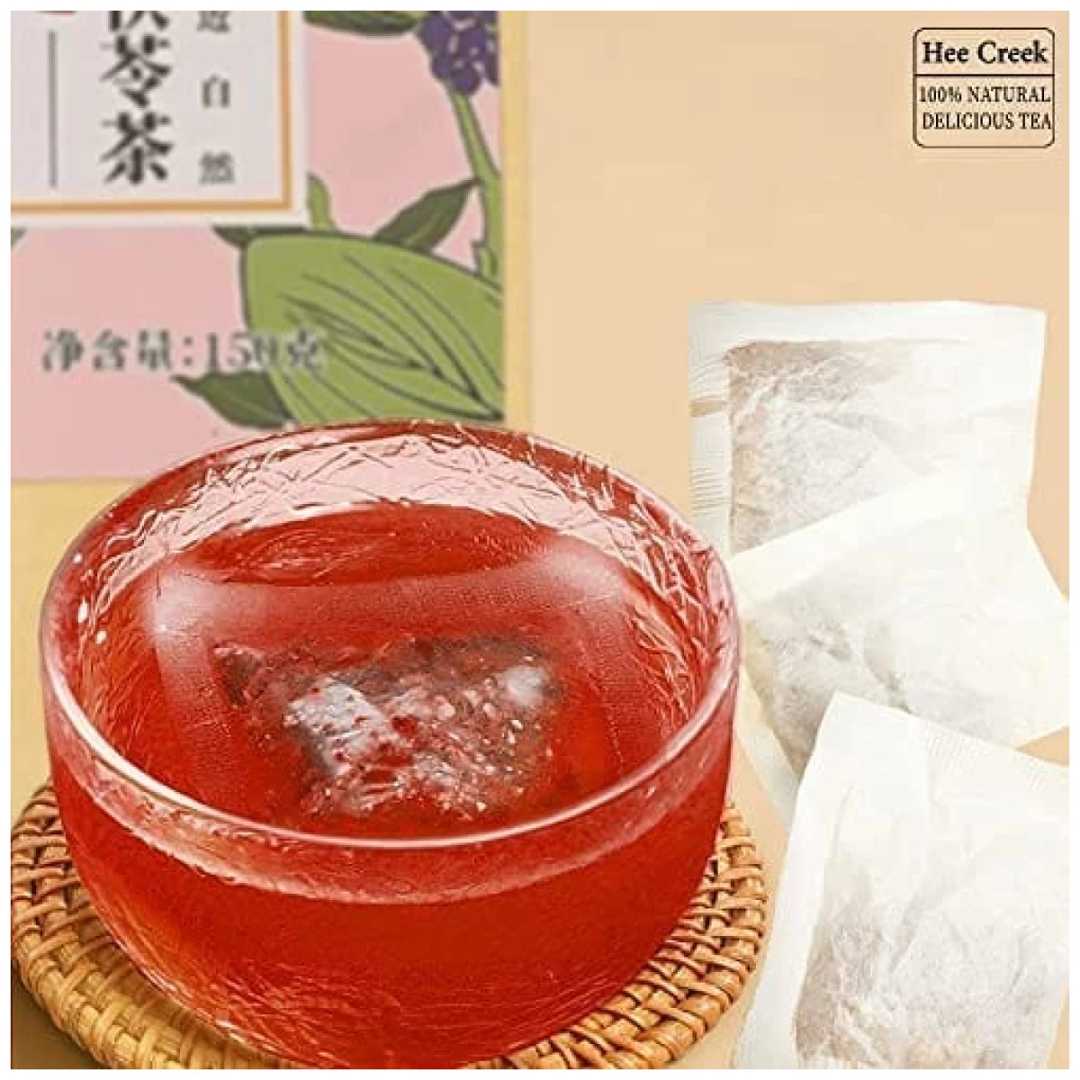 Hee Creek Sour Jujube Kernel Lily and Poria cocos Tea,10.58oz(60 Bags) Sleep Tea, Perfect for Easing into a Soothing Sleep, Poria Cocos, Mulberry，酸枣仁百合茯苓茶 晚安茶
