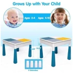 Kids Activity Table Toddlers Kids Table and Chair Set with 152Pcs Large Marble Run Building Blocks All in One Kids Play Table Water Table Sand Table, STEM Toys for Boys Girls 3...