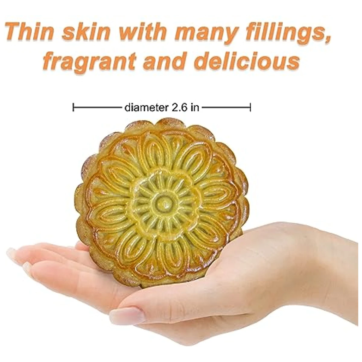 KWOLYKIM Cantonese Mooncake Lotus Seed Paste Flavor 2024 Mid-Autumn Festival Moon cake 3.5oz each,Set of 4 蓮蓉味月餅100g四個