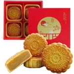 KWOLYKIM Cantonese Mooncake Lotus Seed Paste Flavor 2024 Mid-Autumn Festival Moon cake 3.5oz each,Set of 4 蓮蓉味月餅100g四個