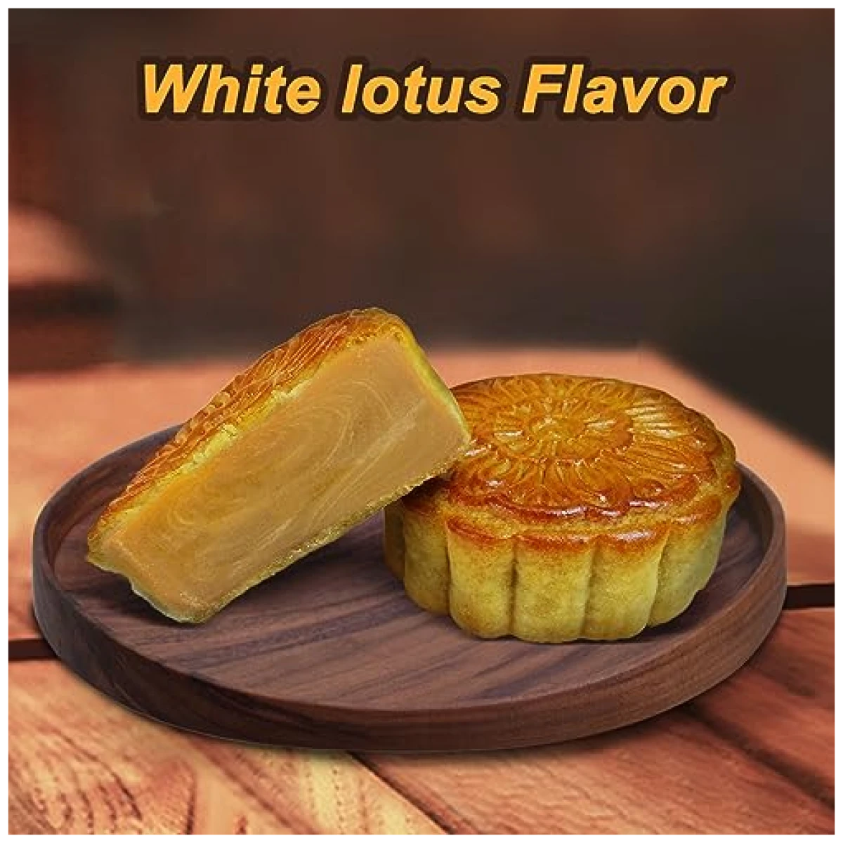 KWOLYKIM Cantonese Mooncake Lotus Seed Paste Flavor 2024 Mid-Autumn Festival Moon cake 3.5oz each,Set of 4 蓮蓉味月餅100g四個
