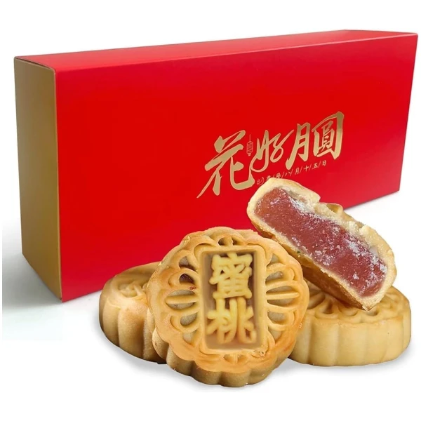 KWOLYKIM Mooncake Moon Mid-Autumn Festival Peach Flavor Mini Moon Cake 16pcs 水蜜桃味迷你月餅 672g