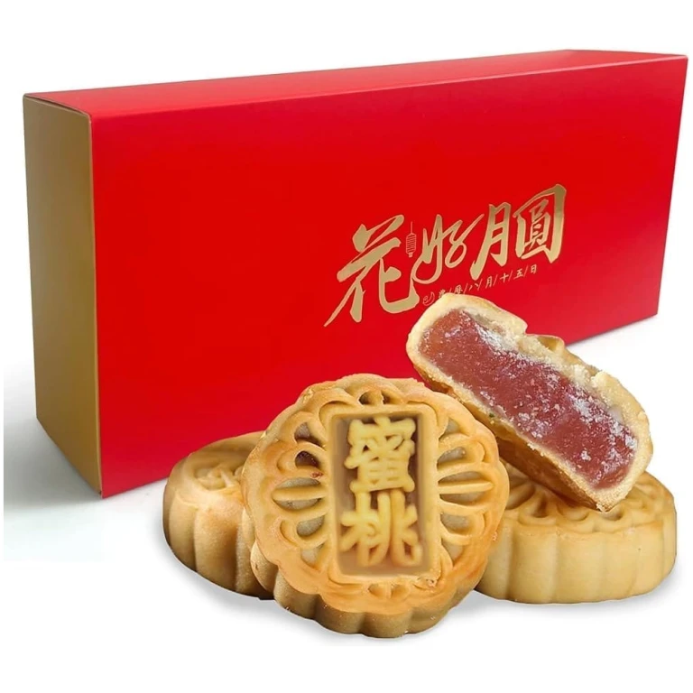 KWOLYKIM Mooncake Moon Mid-Autumn Festival Peach Flavor Mini Moon Cake 16pcs 水蜜桃味迷你月餅 672g