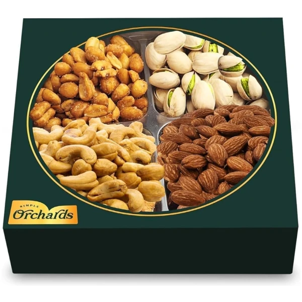Nuts Gift Basket - Gift Basket of Cravings Gourmet Nuts Collection, Healthy Kosher Snacks, Premium Mixed Nuts Gift Box Bouquet Platter Perfect Birthday Care Package..