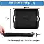 Plastic Tray with Handles, 2 Pack Multi-Purpose Rectangular Non Slip Restaurant Serving Trays Set for Parties, Coffee Table, Kitchen (12.2x16 inch)