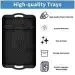 Plastic Tray with Handles, 2 Pack Multi-Purpose Rectangular Non Slip Restaurant Serving Trays Set for Parties, Coffee Table, Kitchen (12.2x16 inch)