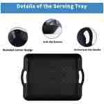 Plastic Tray with Handles, 2 Pack Multi-Purpose Rectangular Non Slip Restaurant Serving Trays Set for Parties, Coffee Table, Kitchen (12.2x16 inch)