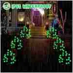 Solar Halloween Eyeball Pathway Lights Decorations, 3D Lighted Eyeball Stake Lights, 2 Pack 40 LED Halloween Lights, Outdoor Waterproof for Garden, Pathway and Yard Decoration