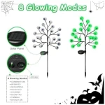 Solar Halloween Eyeball Pathway Lights Decorations, 3D Lighted Eyeball Stake Lights, 2 Pack 40 LED Halloween Lights, Outdoor Waterproof for Garden, Pathway and Yard Decoration