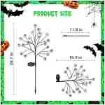 Solar Halloween Eyeball Pathway Lights Decorations, 3D Lighted Eyeball Stake Lights, 2 Pack 40 LED Halloween Lights, Outdoor Waterproof for Garden, Pathway and Yard Decoration