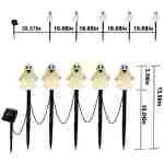 Solar Halloween Ghost Pathway lights Decorations, Halloween Ghost Stake Lights Set of 5, Lighted 3D Ghost Outdoor Waterproof for Garden, Pathway and Yard Decoration (Ghost)