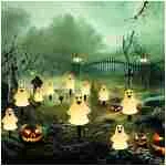 Solar Halloween Ghost Pathway lights Decorations, Halloween Ghost Stake Lights Set of 5, Lighted 3D Ghost Outdoor Waterproof for Garden, Pathway and Yard Decoration (Ghost)
