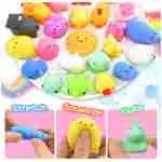 Squishies 40pcs Mochi Squishy Toys Party Favors for Kids Mini Squishy Kawaii Fidget Toys Stress Relief Treasure Box Toys for Classroom Prizes Kids Easter Egg Fillers Goodie Bag...