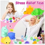 Squishies 40pcs Mochi Squishy Toys Party Favors for Kids Mini Squishy Kawaii Fidget Toys Stress Relief Treasure Box Toys for Classroom Prizes Kids Easter Egg Fillers Goodie Bag...