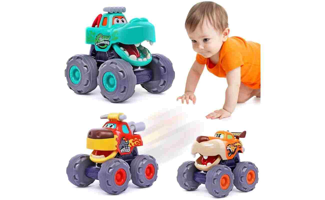 Toy Cars for 1 Year Old Boy Gifts Monster Trucks Boys Toys for 1 2 3 Year Old Boys Girls Kids Toddler Car Toy Trucks Baby Boy Toys 12-18 Months Pull Back Cars for Toddlers 1-3...