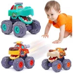Toy Cars for 1 Year Old Boy Gifts Monster Trucks Boys Toys for 1 2 3 Year Old Boys Girls Kids Toddler Car Toy Trucks Baby Boy Toys 12-18 Months Pull Back Cars for Toddlers 1-3...