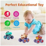 Toy Cars for 1 Year Old Boy Gifts Monster Trucks Boys Toys for 1 2 3 Year Old Boys Girls Kids Toddler Car Toy Trucks Baby Boy Toys 12-18 Months Pull Back Cars for Toddlers 1-3...