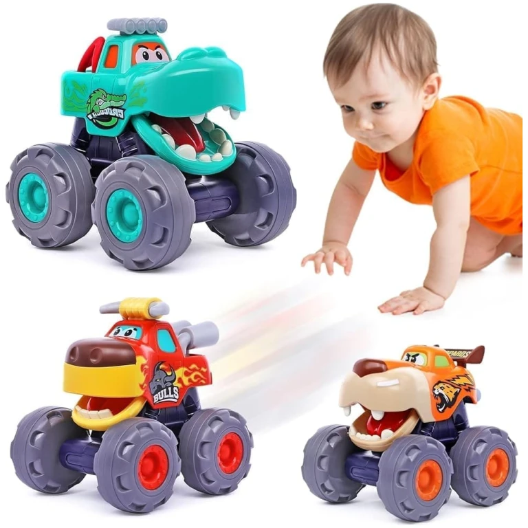 Toy Cars for 1 Year Old Boy Gifts Monster Trucks Boys Toys for 1 2 3 Year Old Boys Girls Kids Toddler Car Toy Trucks Baby Boy Toys 12-18 Months Pull Back Cars for Toddlers 1-3...