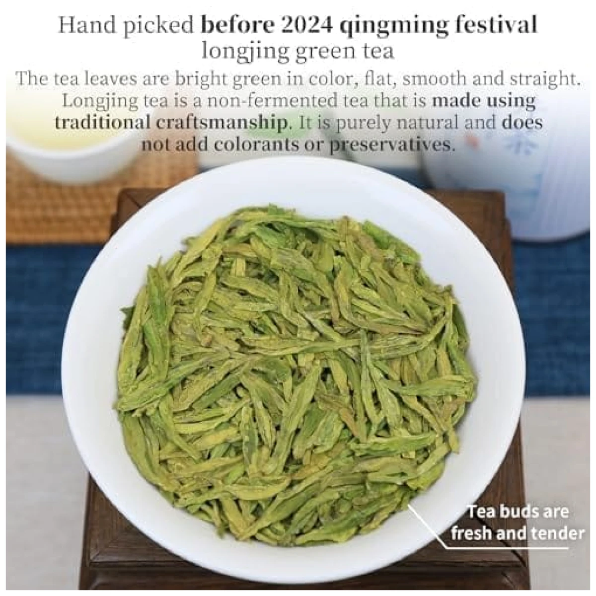 XIXICHA Longjing Green Tea 2024 New Tea Grade AAA Dragon Well Green Tea Loose Leaf Hangzhou Dragonwell Tea Chinese Green Tea Fresh Bean Aroma 龙井茶 绿茶 明前龙井 中国茶叶 4.23oz/120g
