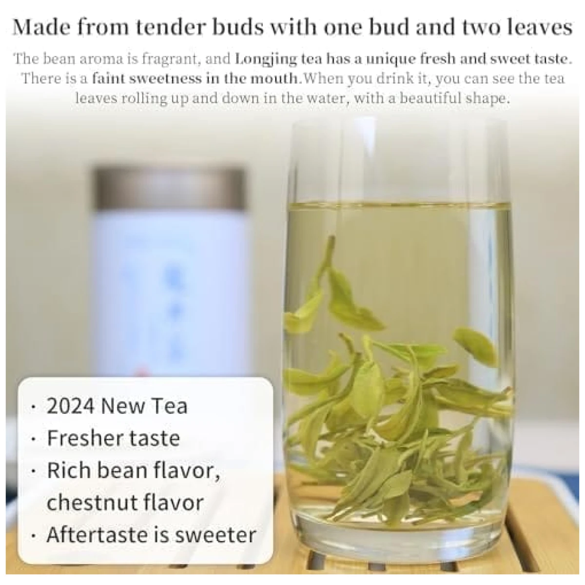 XIXICHA Longjing Green Tea 2024 New Tea Grade AAA Dragon Well Green Tea Loose Leaf Hangzhou Dragonwell Tea Chinese Green Tea Fresh Bean Aroma 龙井茶 绿茶 明前龙井 中国茶叶 4.23oz/120g