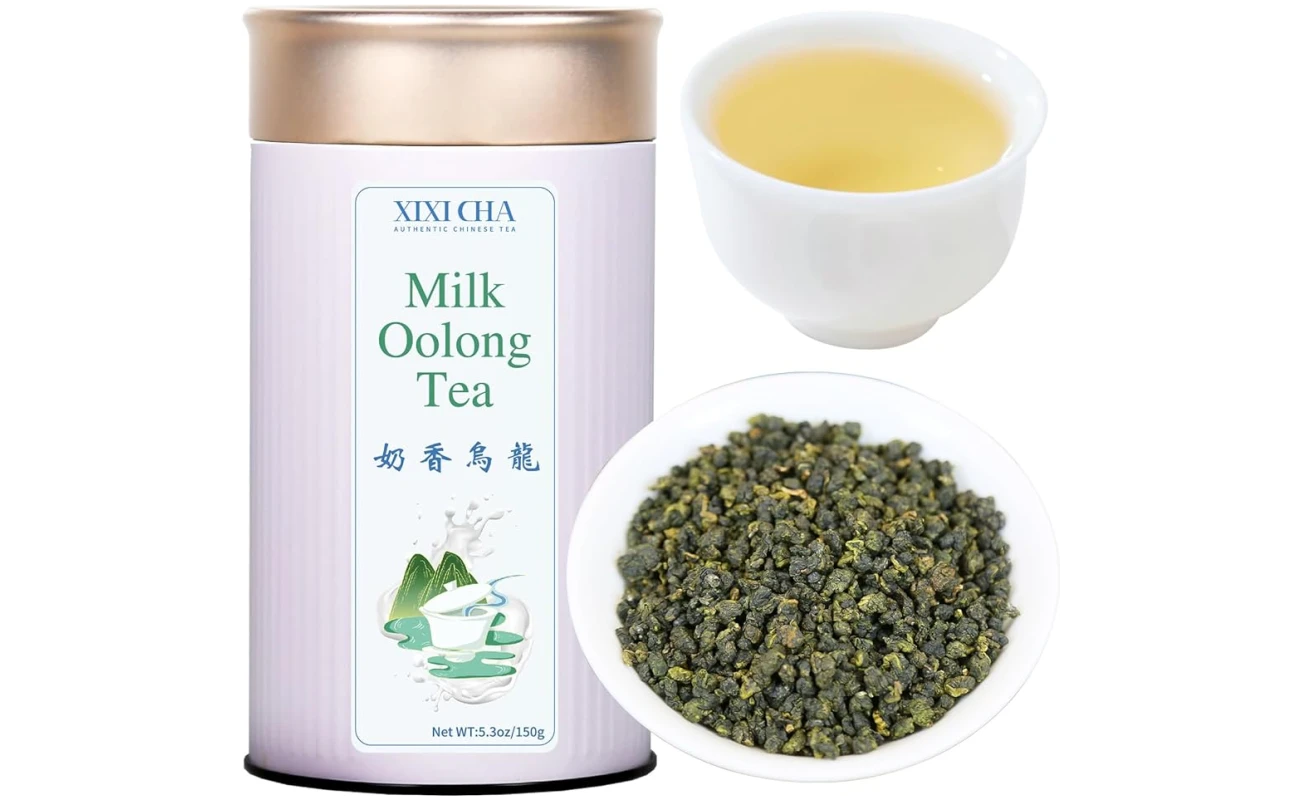 XIXICHA Milk Oolong Tea Loose Leaf Jin Xuan Milk Oolong Tea Taiwan Tea Taiwan Oolong Tea High Mountain Taiwan Gaoshan Ulong Tea Taiwanese Natural Milk and Creamy Aroma,Taste...